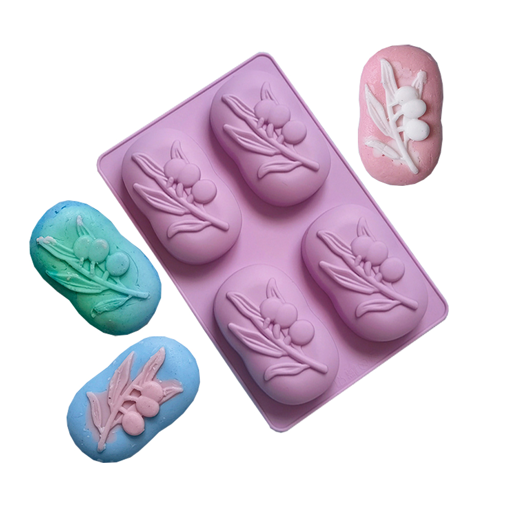 Soap Making Lye - 4 kaviteler Oval Zeytin Ağacı Silikon