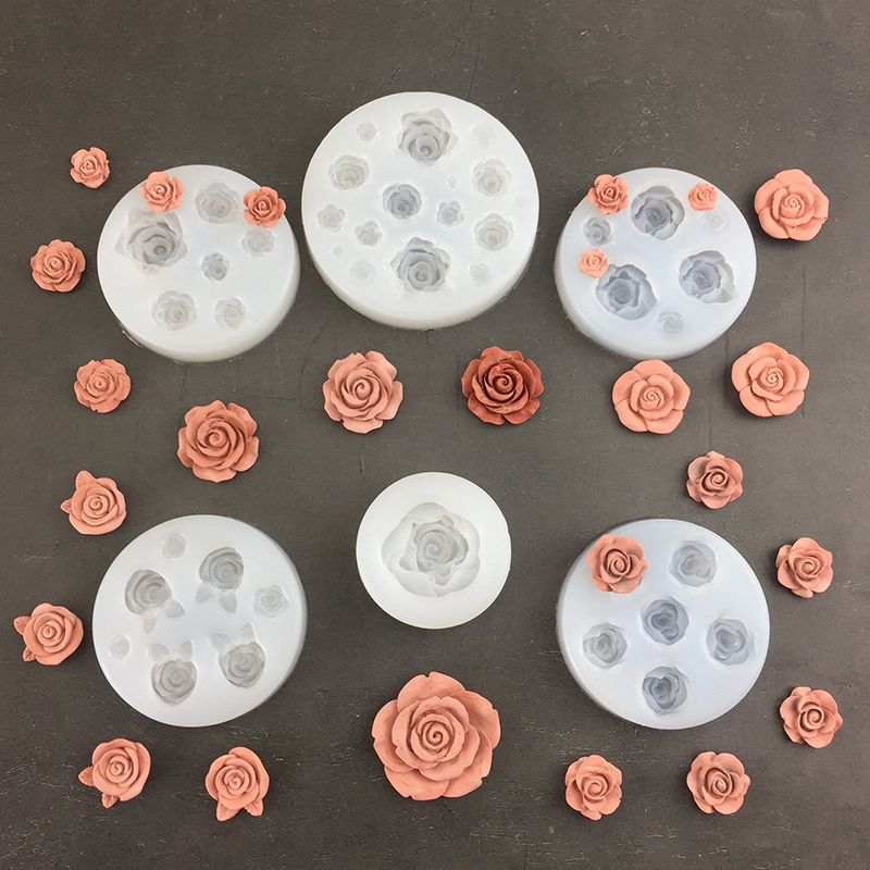 Soap Making Gloves - 3D gül çiçek şekli yaprak silikon