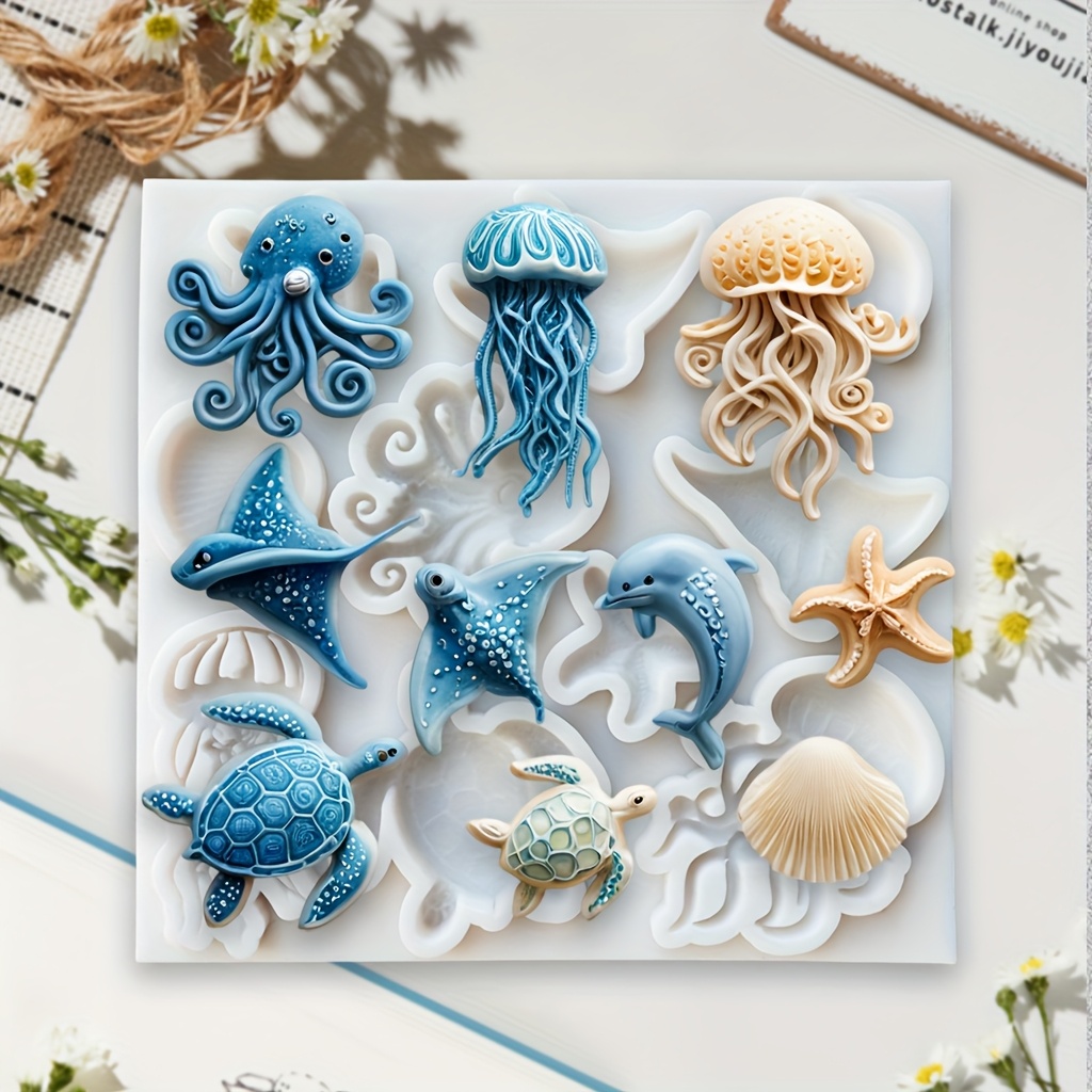 Soap Making Lye - Deniz Hayvanı Silikon Kalıp Ahtapot Denizanası
