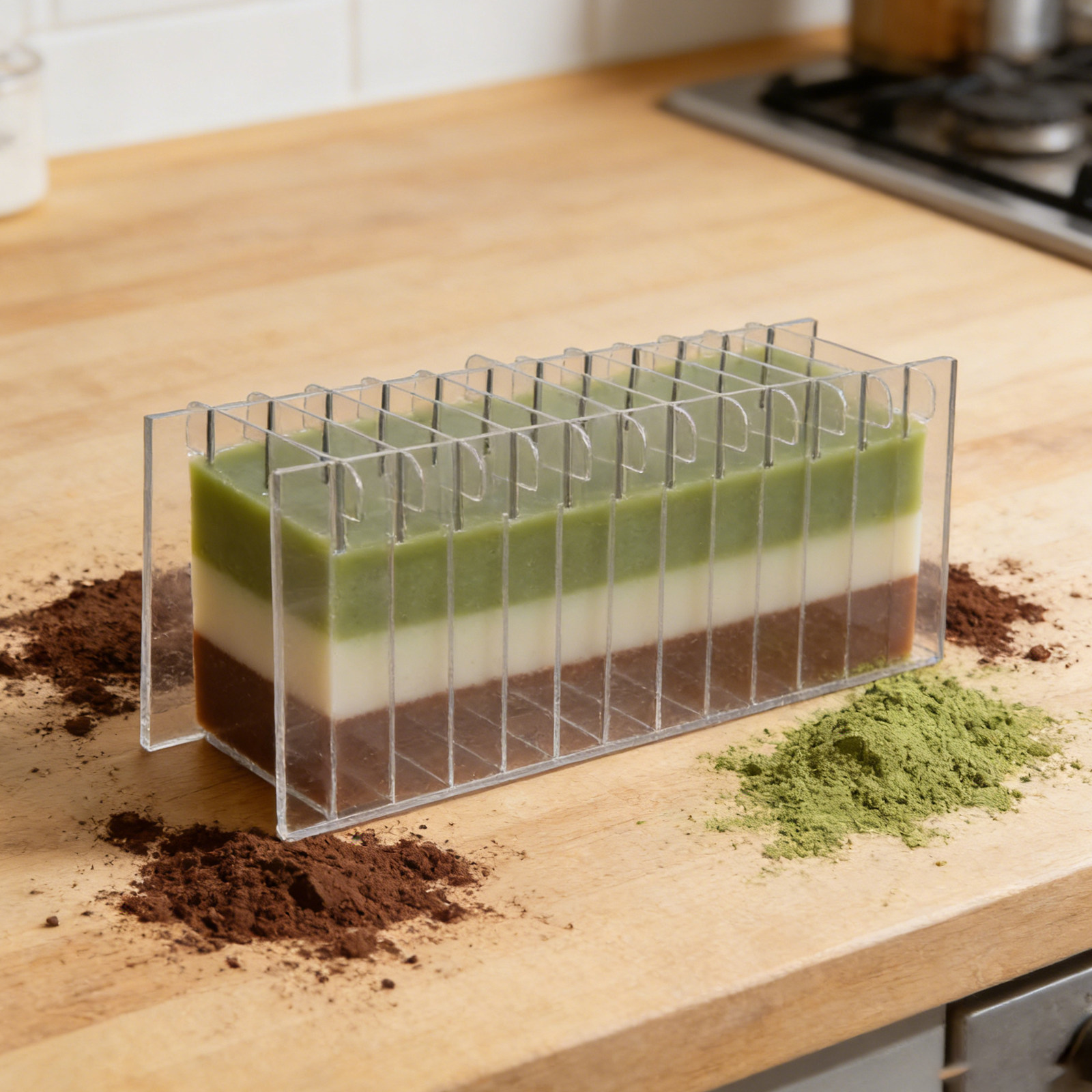 Soap Making Lye - Akrilik Sabun Bölücü Levha, Silikon Kalıp