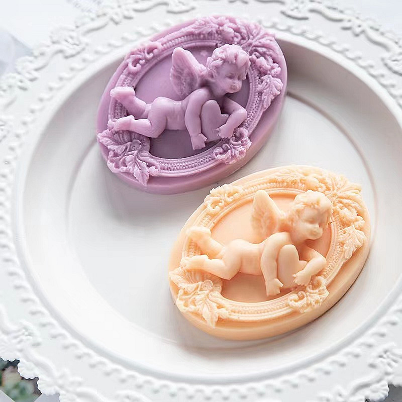 Soap Making Lye - 3D Melek Çocuklar Şekilli Silikon Sabun