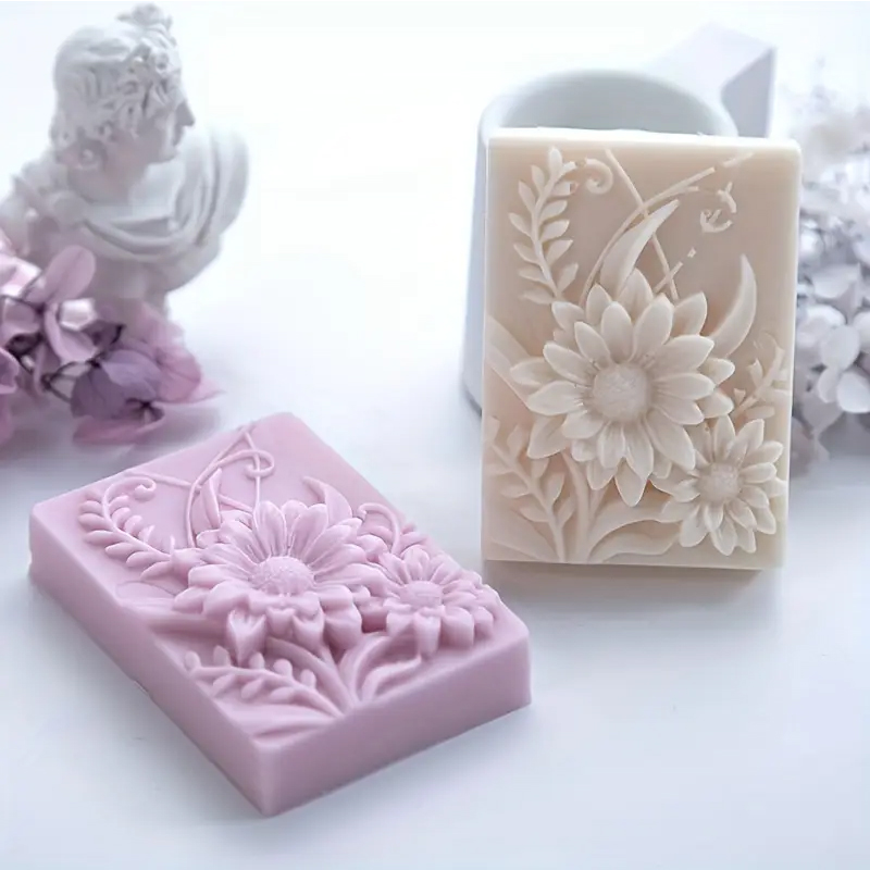 3D Çiçek Kare Sabun silikon ka - Soap Making Lye incelemesi ve fiyatı