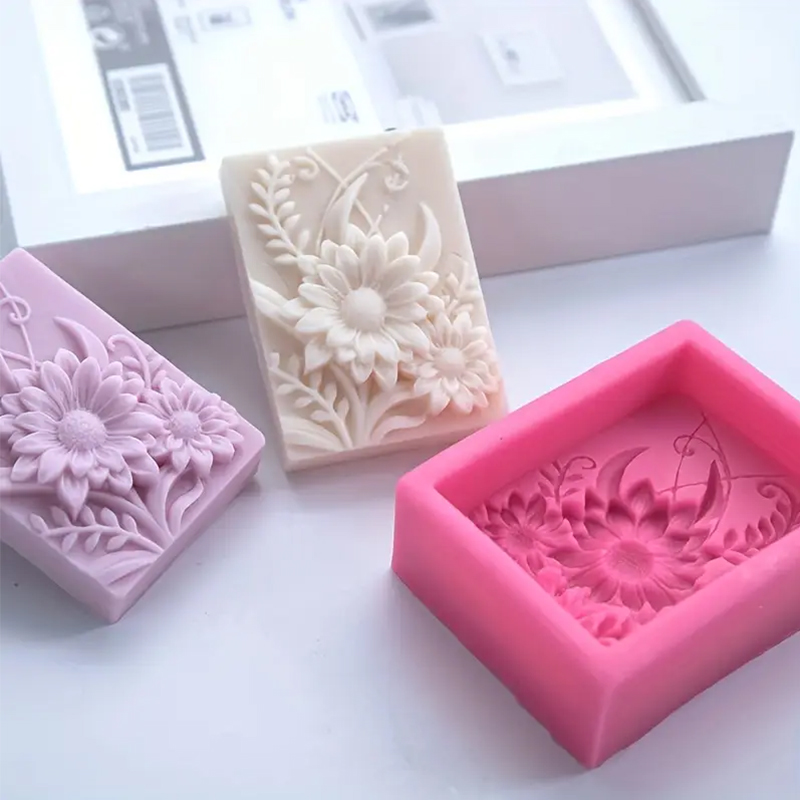3D Çiçek Kare Sabun silikon ka - Soap Making Lye incelemesi ve fiyatı