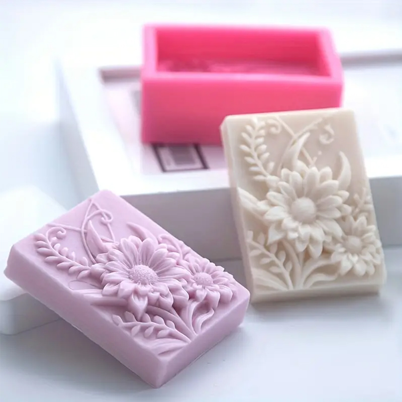 3D Çiçek Kare Sabun silikon ka - Soap Making Lye incelemesi ve fiyatı