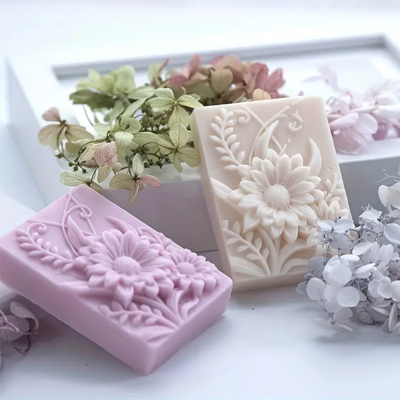 3D Çiçek Kare Sabun silikon ka - Soap Making Lye incelemesi ve fiyatı